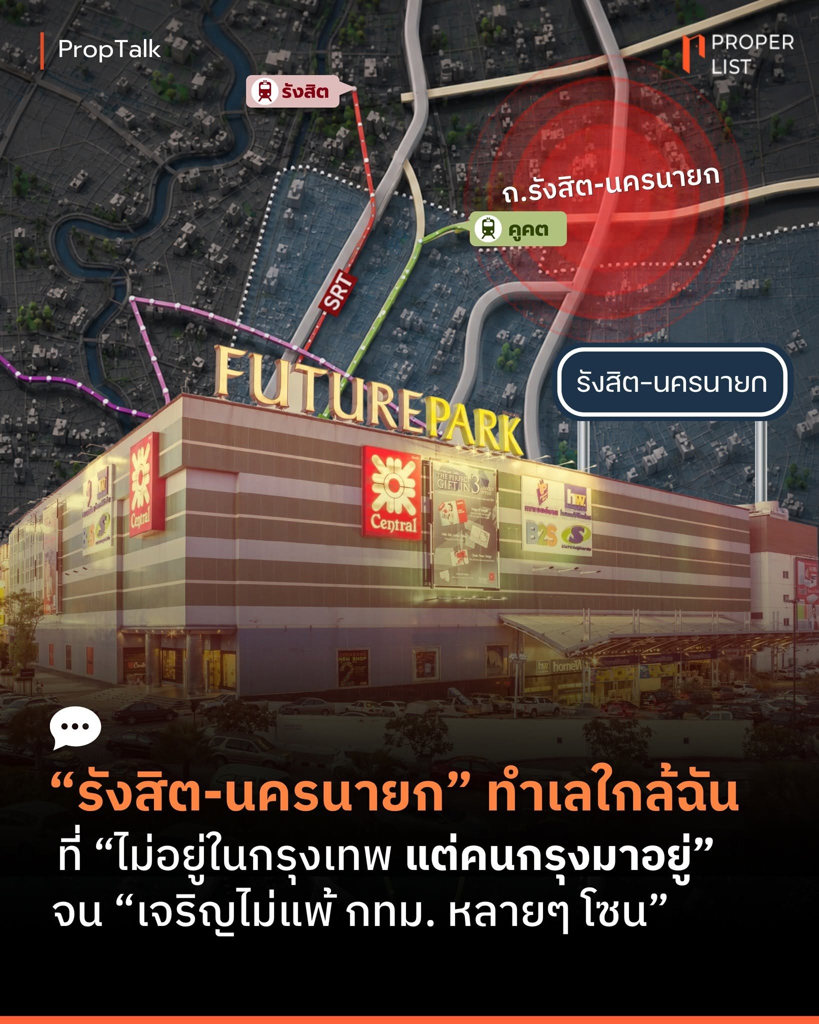 “รังสิต-นครนายก” ทำเลใกล้ฉัน ที่ “ไม่อยู่ในกรุงเทพ แต่คนกรุงมาอยู่” จน “เจริญไม่แพ้ กทม. หลายๆ โซน”